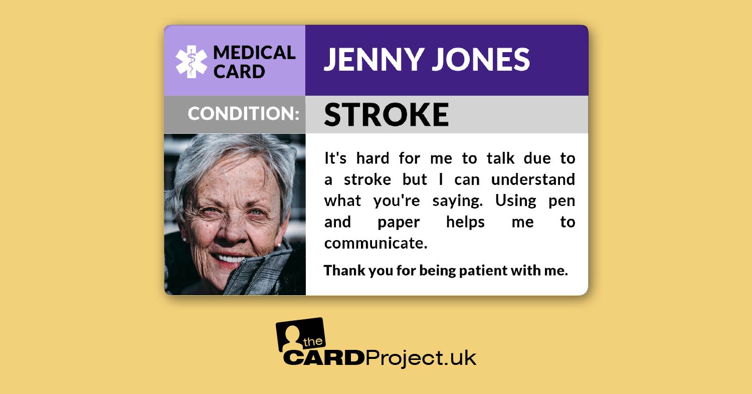 Stroke Awareness Photo Medical Alert ID Card   